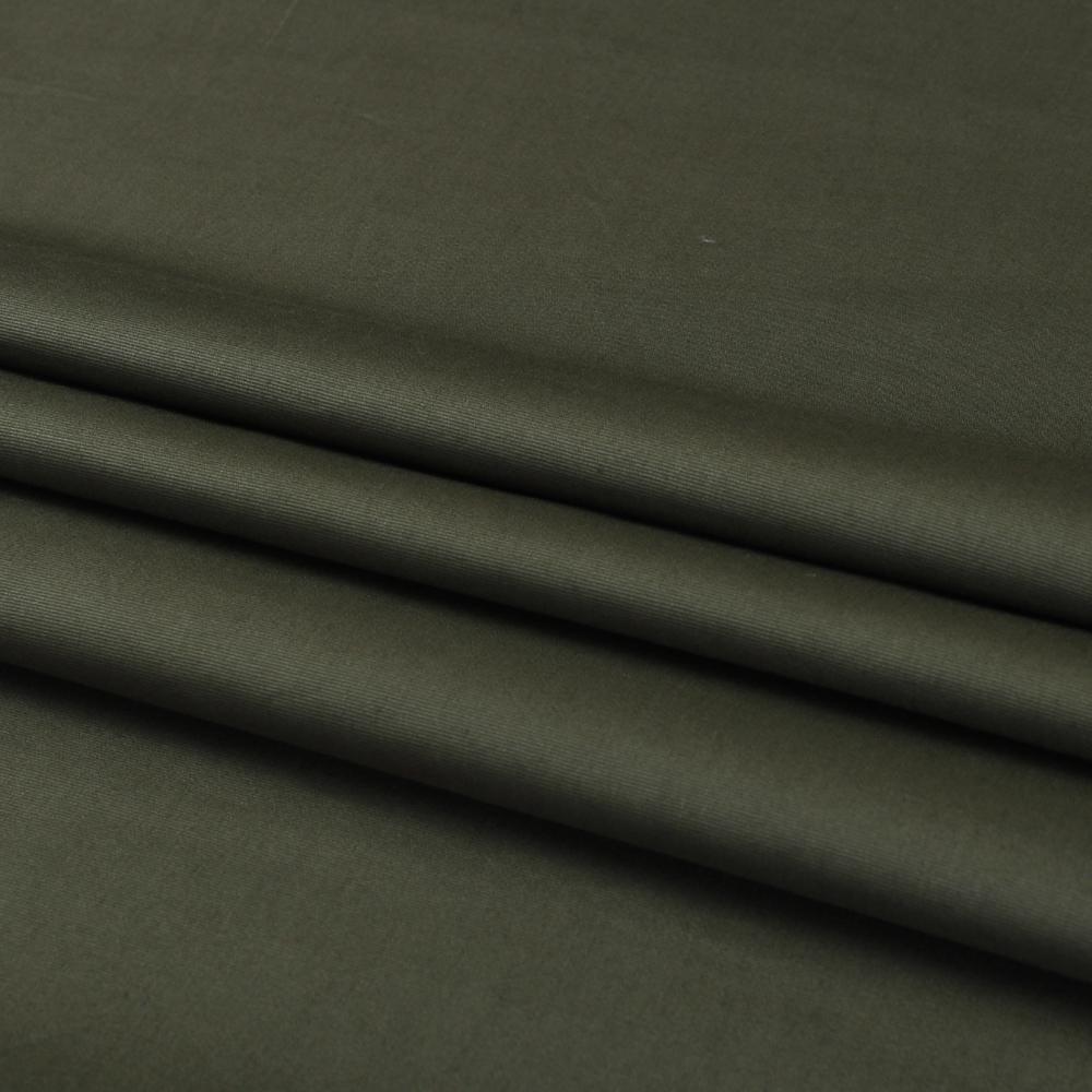 (Pre Cut 1.40 Mtr Piece) Olive Green Color Cotton Poplin Lycra Fabric