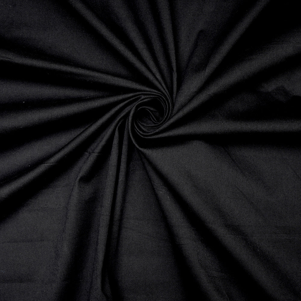 (Pre-Cut 1.75 Mtr) Black Color Cotton Lycra Fabric