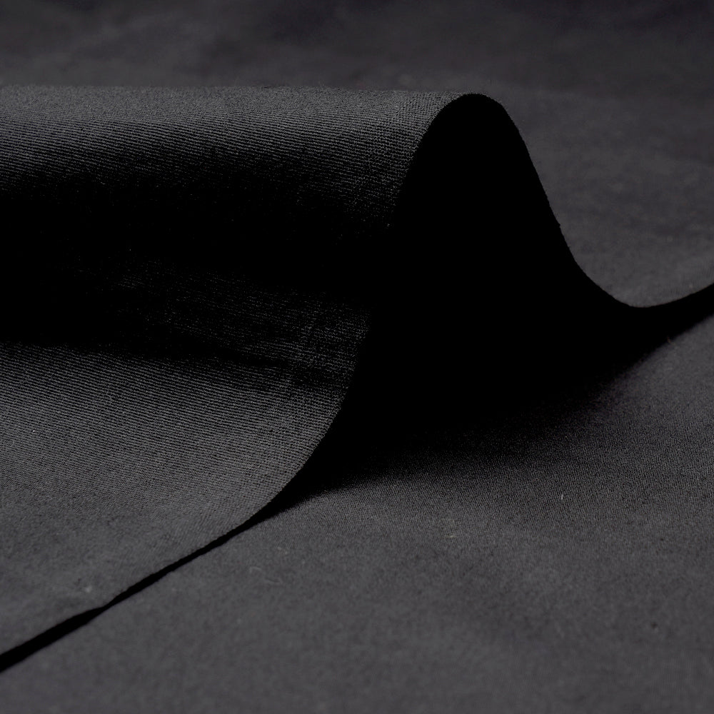(Pre-Cut 1.75 Mtr) Black Color Cotton Lycra Fabric
