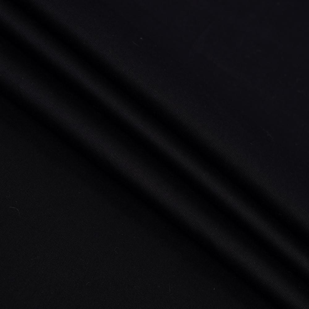 (Pre Cut 1.90 Mtr Piece) Black Color Poplin Lycra Fabric
