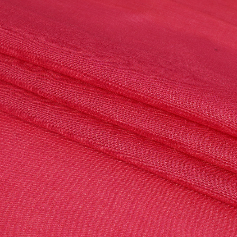 (Pre Cut 0.80 Mtr Piece) Ruby Color Tussar Chanderi Fabric