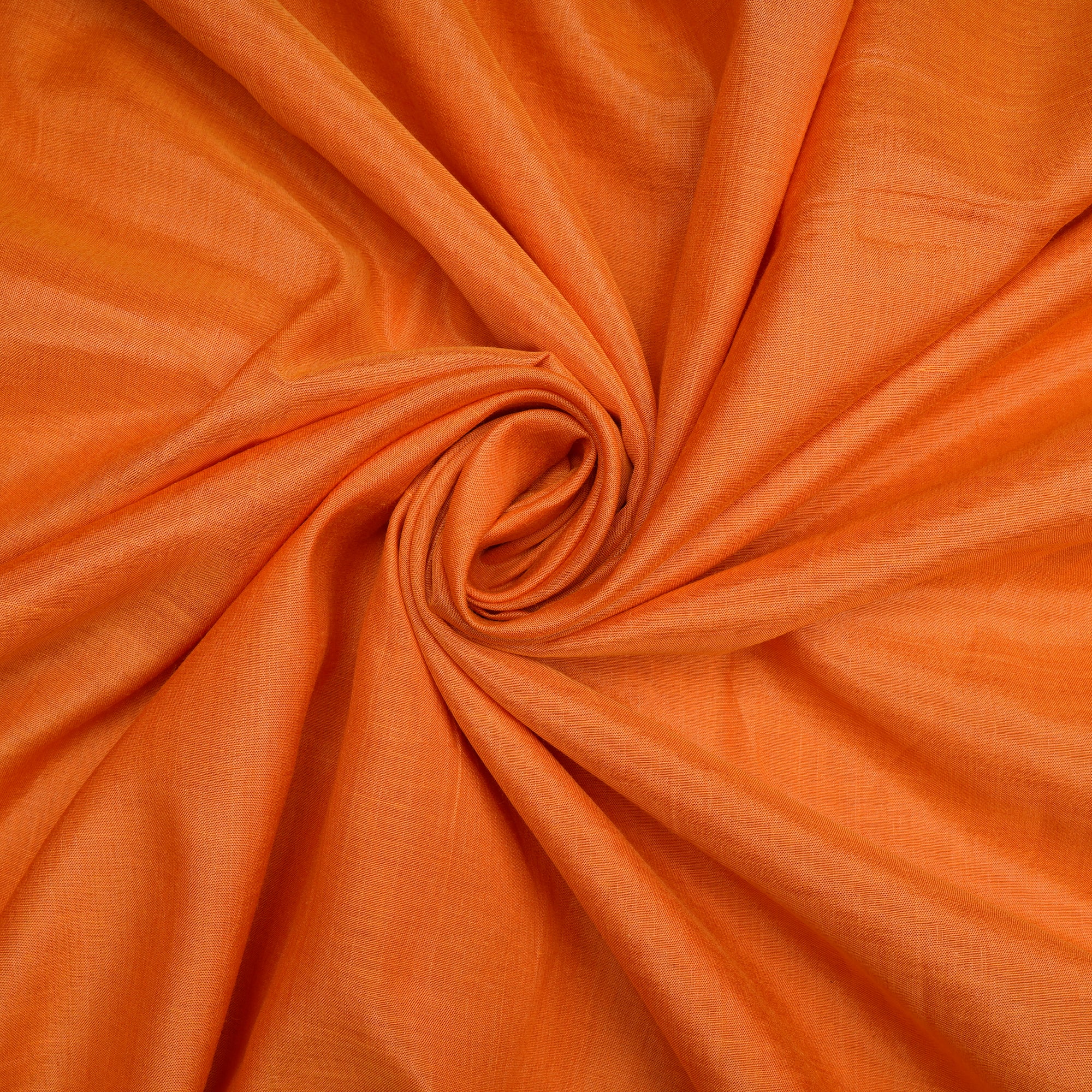 (Pre Cut 1.85 Mtr Piece) Orange Color Tussar Chanderi Fabric