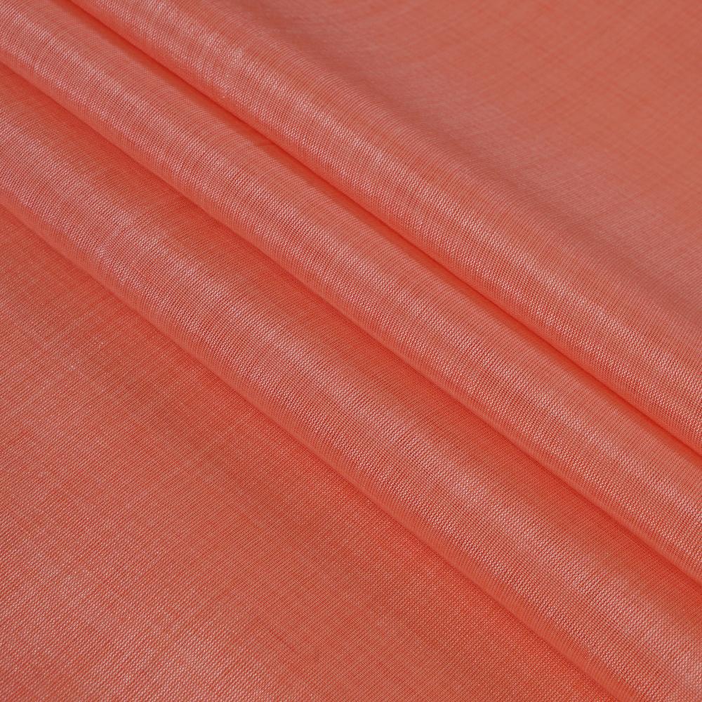 (Pre Cut 2.15 Mtr Piece) Coral Color Tussar Chanderi Fabric