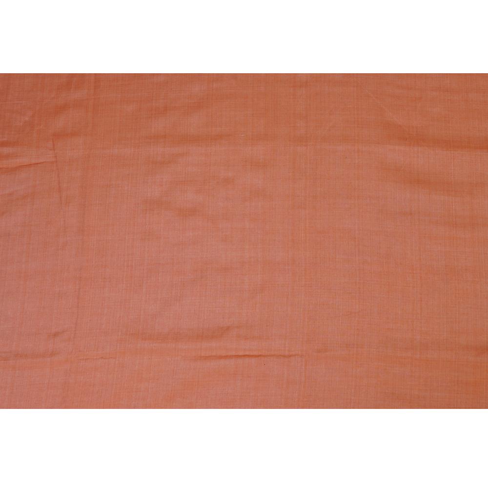 (Pre Cut 2.20 Mtr Piece) Tangerine Color Tussar Chanderi Fabric
