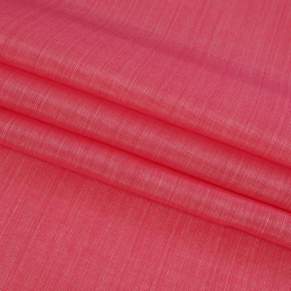 (Pre Cut 2.40 Mtr Piece) Pink Color Tussar Chanderi Fabric