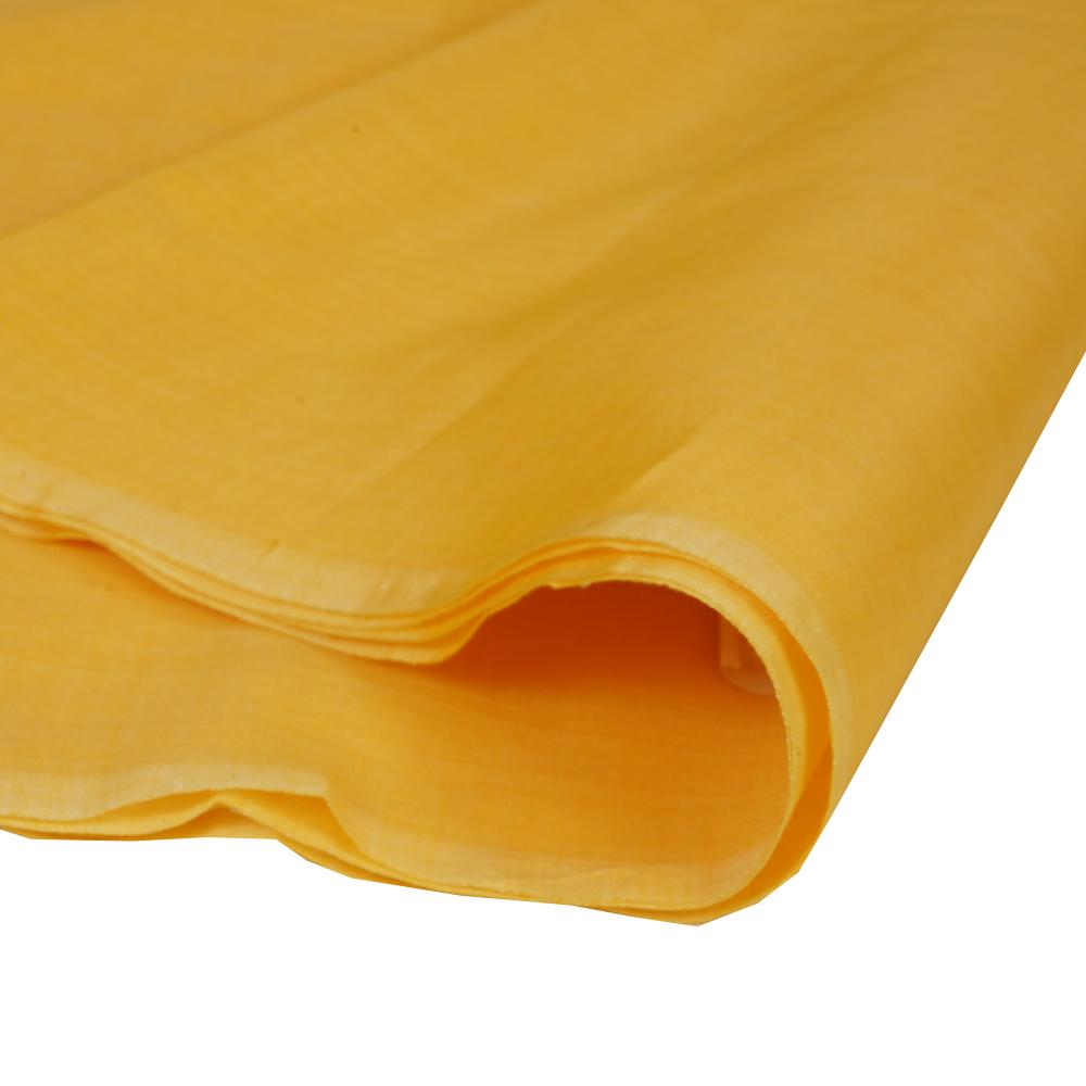 (Pre Cut 2.65 Mtr Piece) Yellow Color Tussar Chanderi Fabric