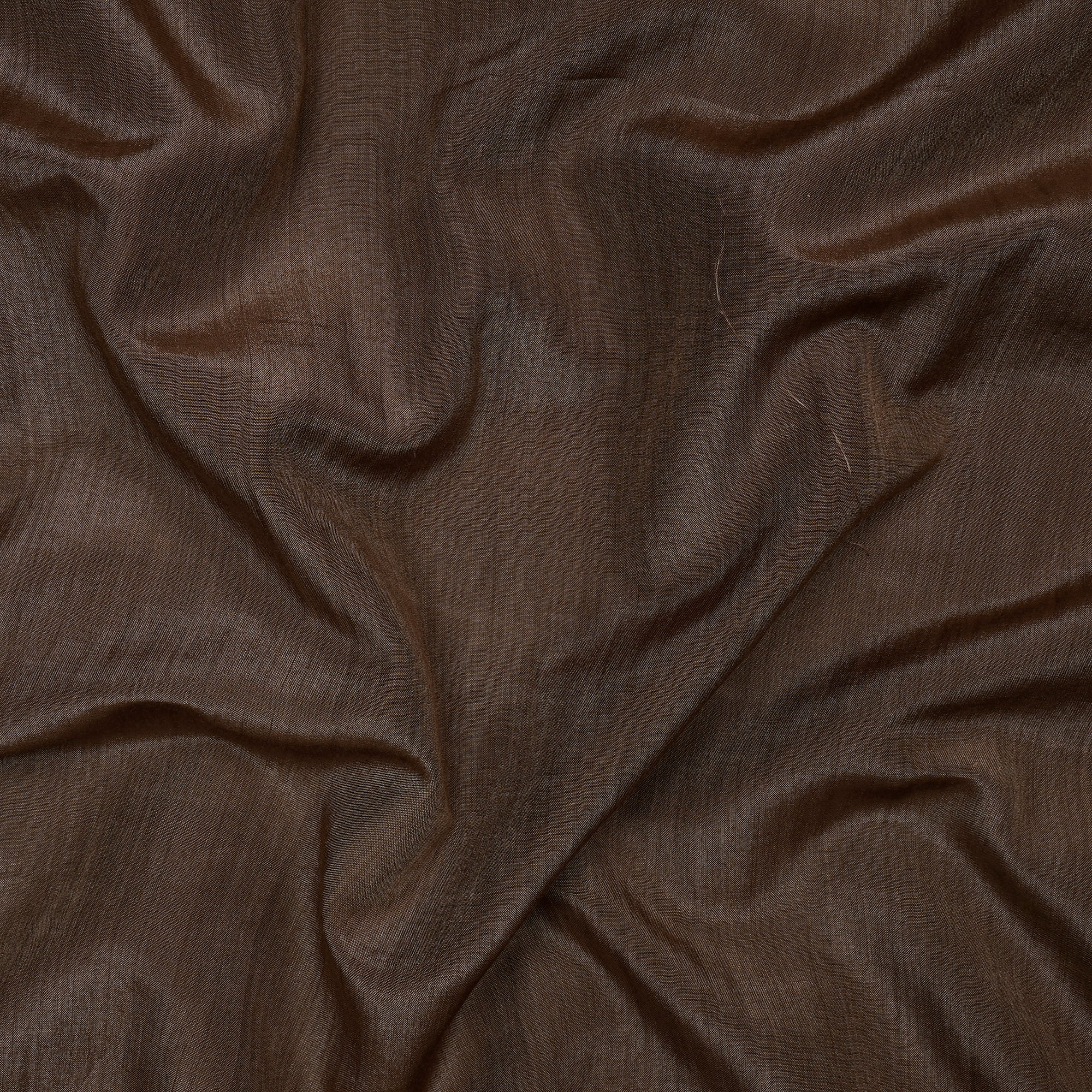 (Pre-Cut 4.00 Mtr) Coffee Brown Color Tussar Silk Cotton Fabric