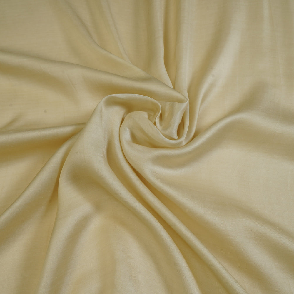 (Pre Cut 1.60 Mtr Piece) Cream Color Modal Satin Fabric
