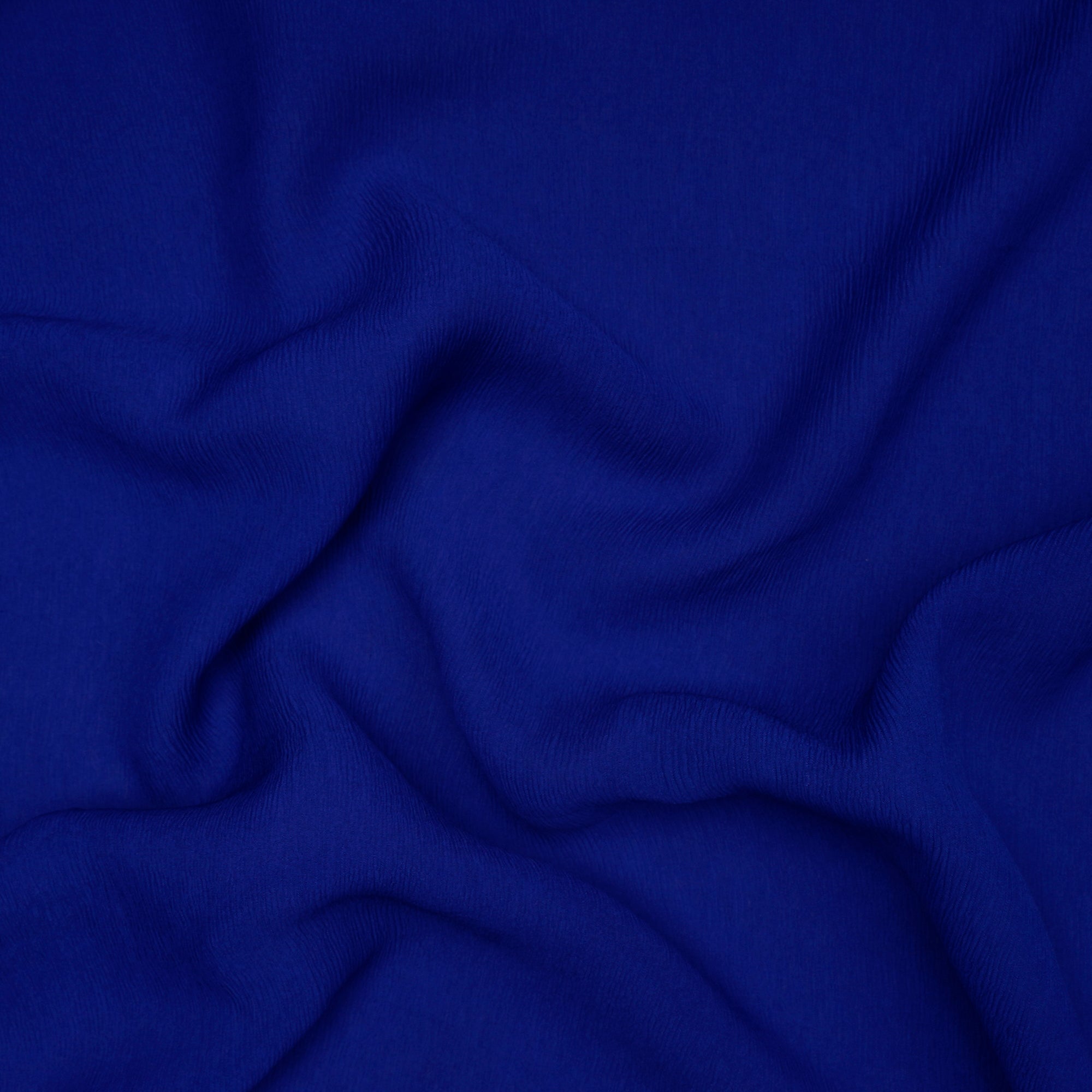 (Pre Cut 2.30 Mtr) Blue Chiffon Silk Fabric