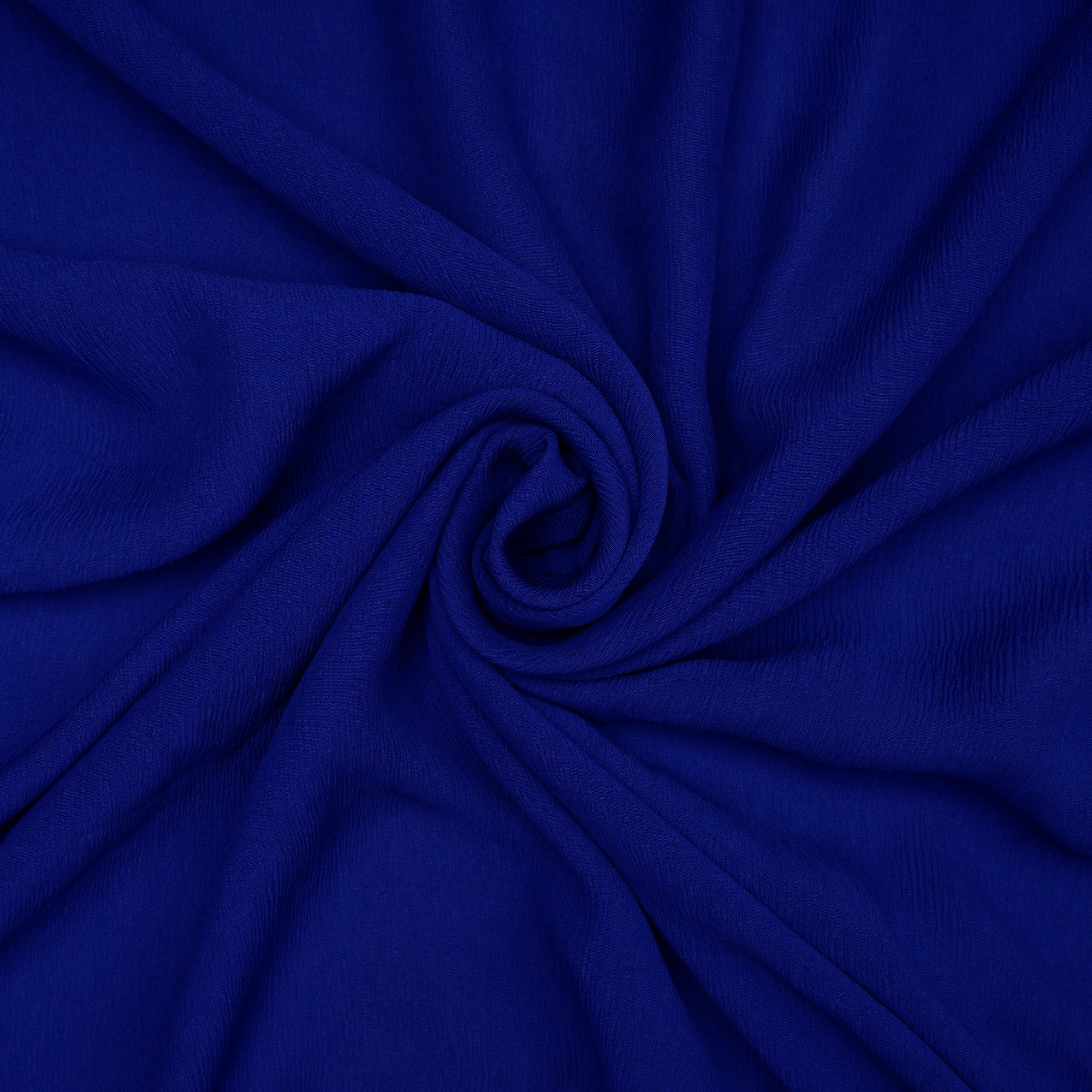 (Pre Cut 2.30 Mtr) Blue Chiffon Silk Fabric