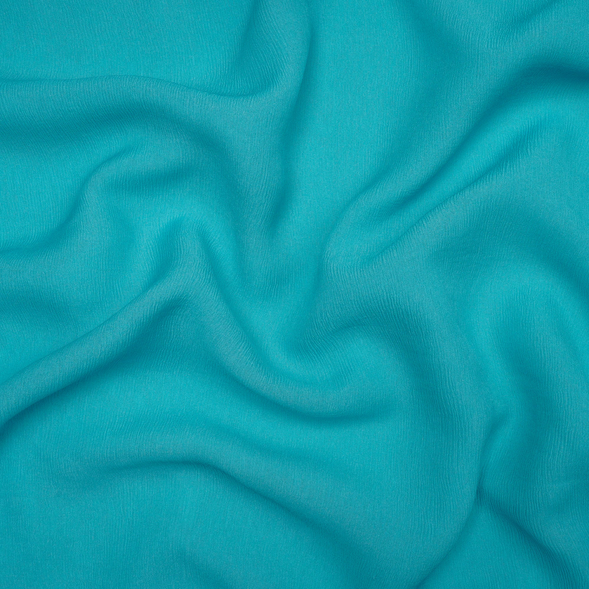 (Pre Cut 4.50 Mtr) Sea Green Chiffon Silk Fabric