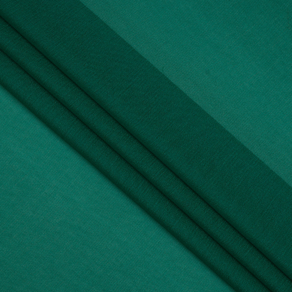(Pre-Cut 3 Mtr ) Persian Green Color Chiffon Silk Fabric