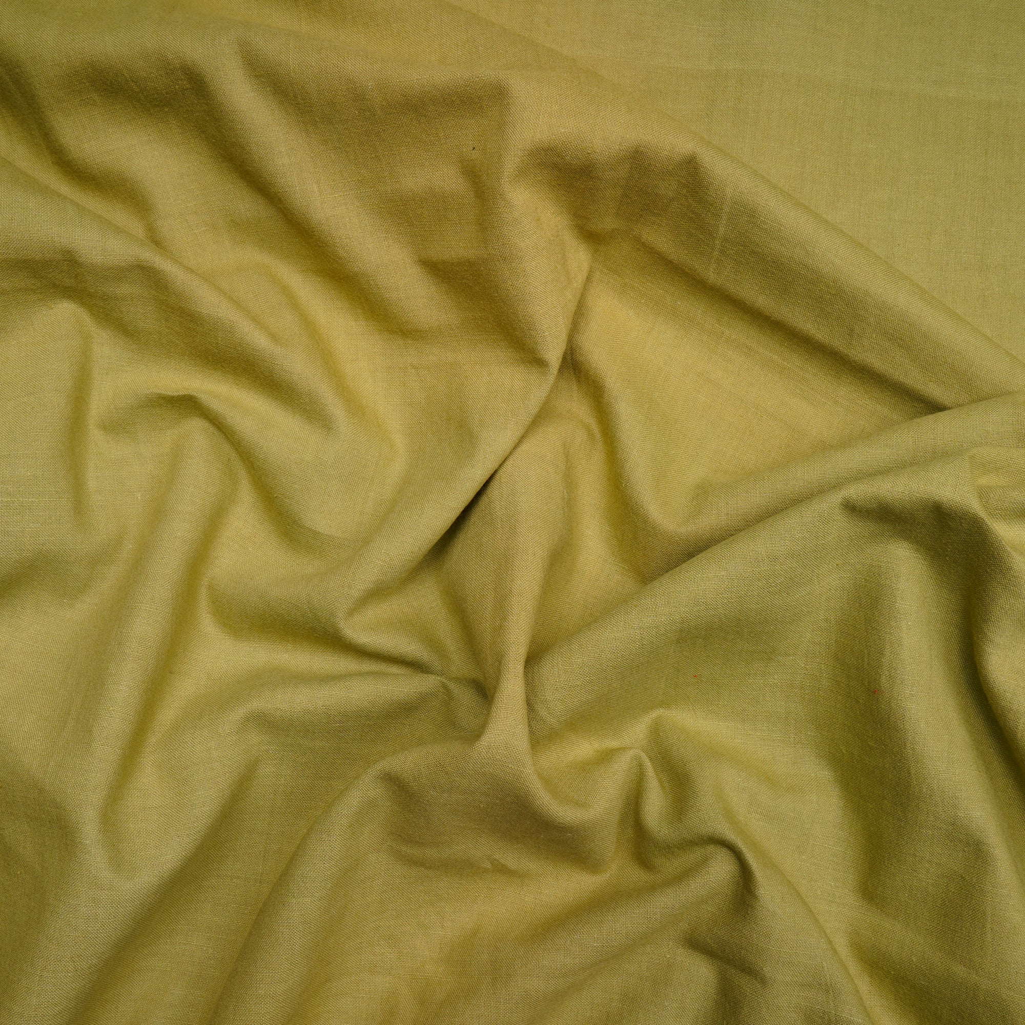 (Pre Cut 1.80 Mtr )Green Handwoven Handspun Cotton Fabric