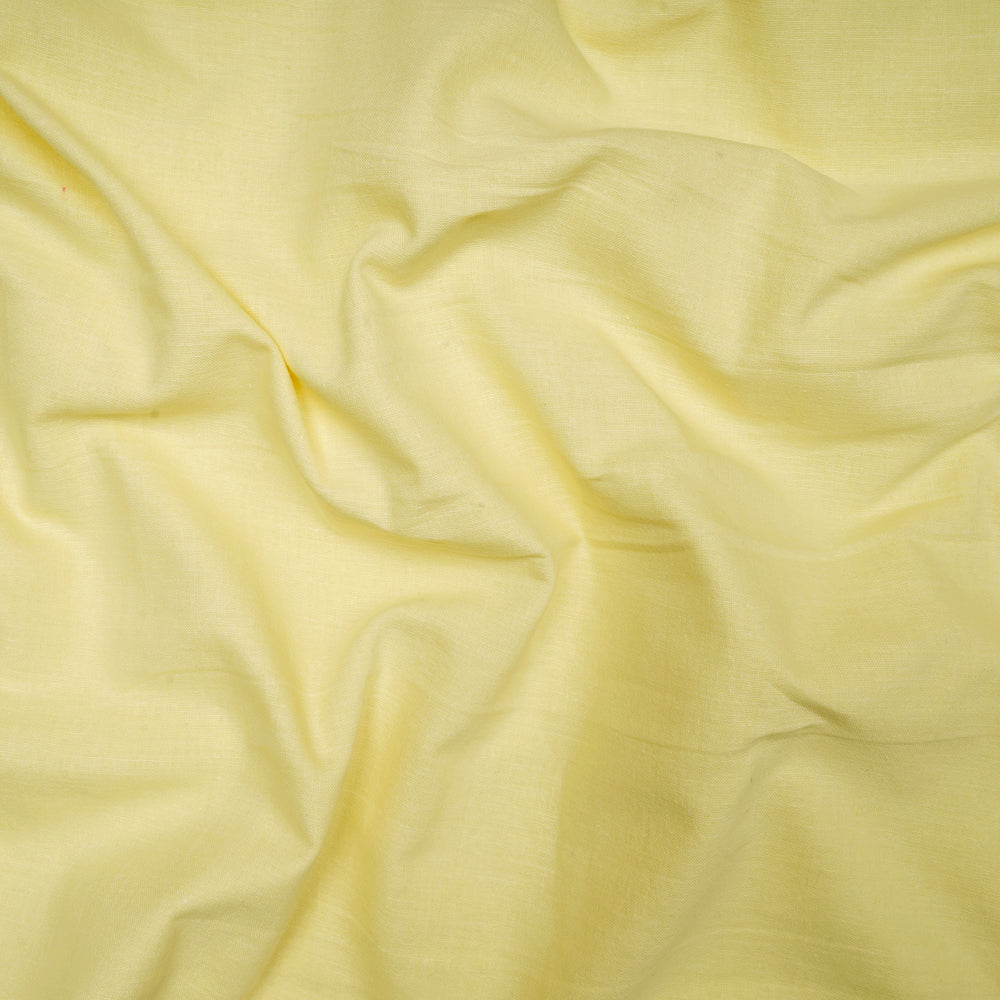 (Pre-Cut 2.70 Mtr) Lime Yellow Color Muslin Cotton Fabric