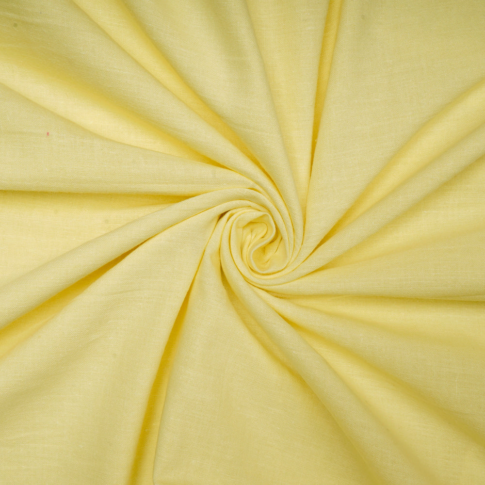 (Pre-Cut 2.70 Mtr) Lime Yellow Color Muslin Cotton Fabric