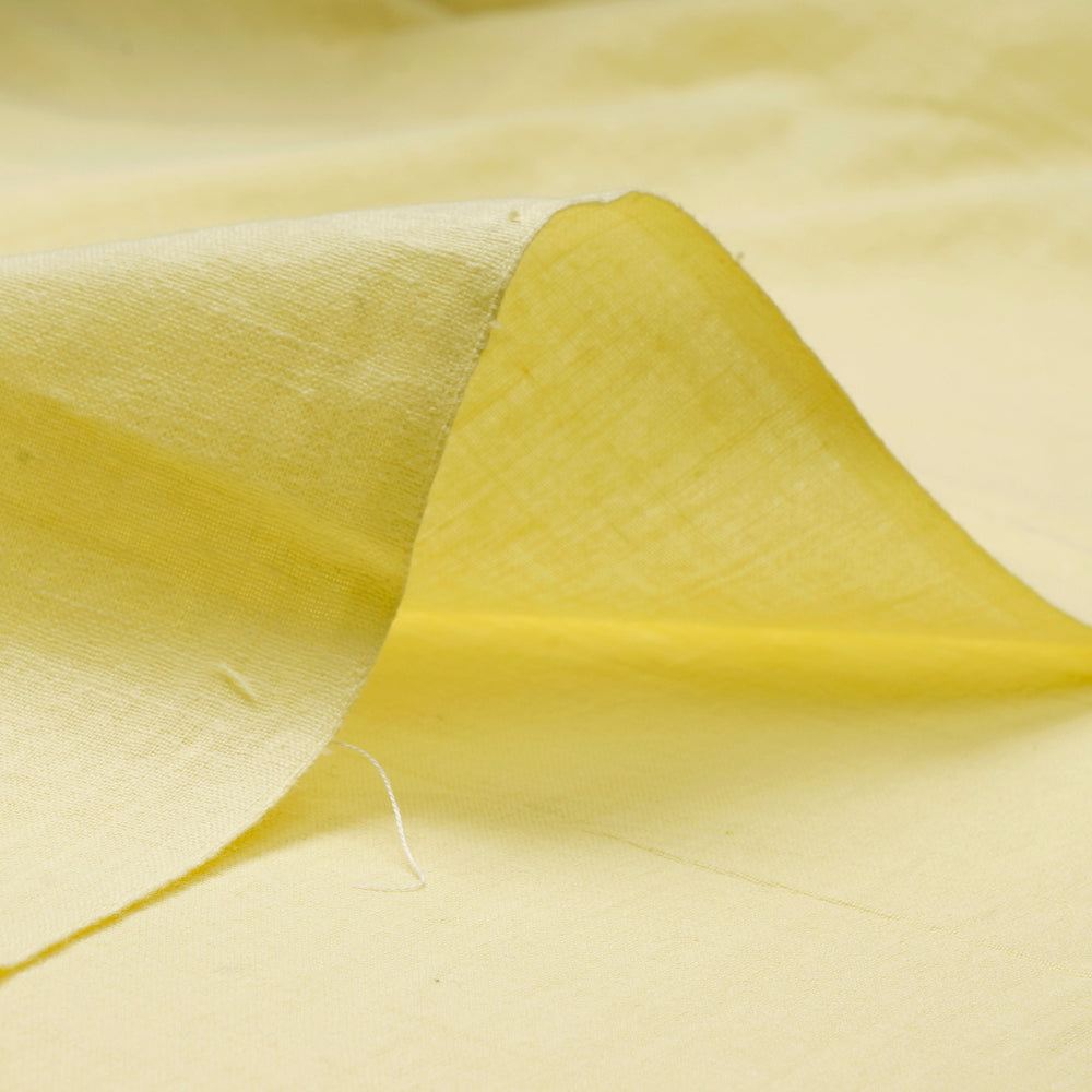 (Pre-Cut 2.70 Mtr) Lime Yellow Color Muslin Cotton Fabric