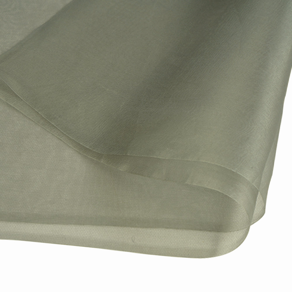 (Pre Cut 1.30 Mtr Piece) Sage Color Organza Silk Fabric