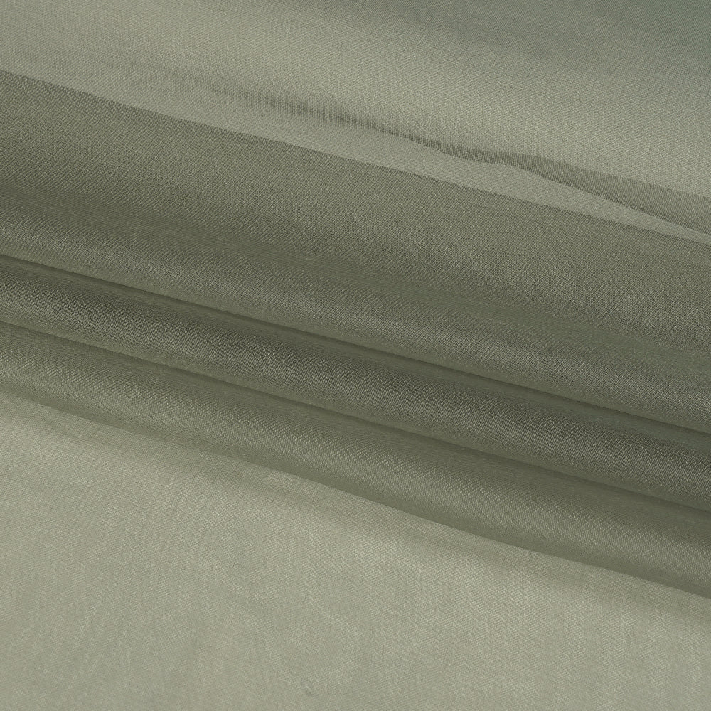 (Pre Cut 1.30 Mtr Piece) Sage Color Organza Silk Fabric