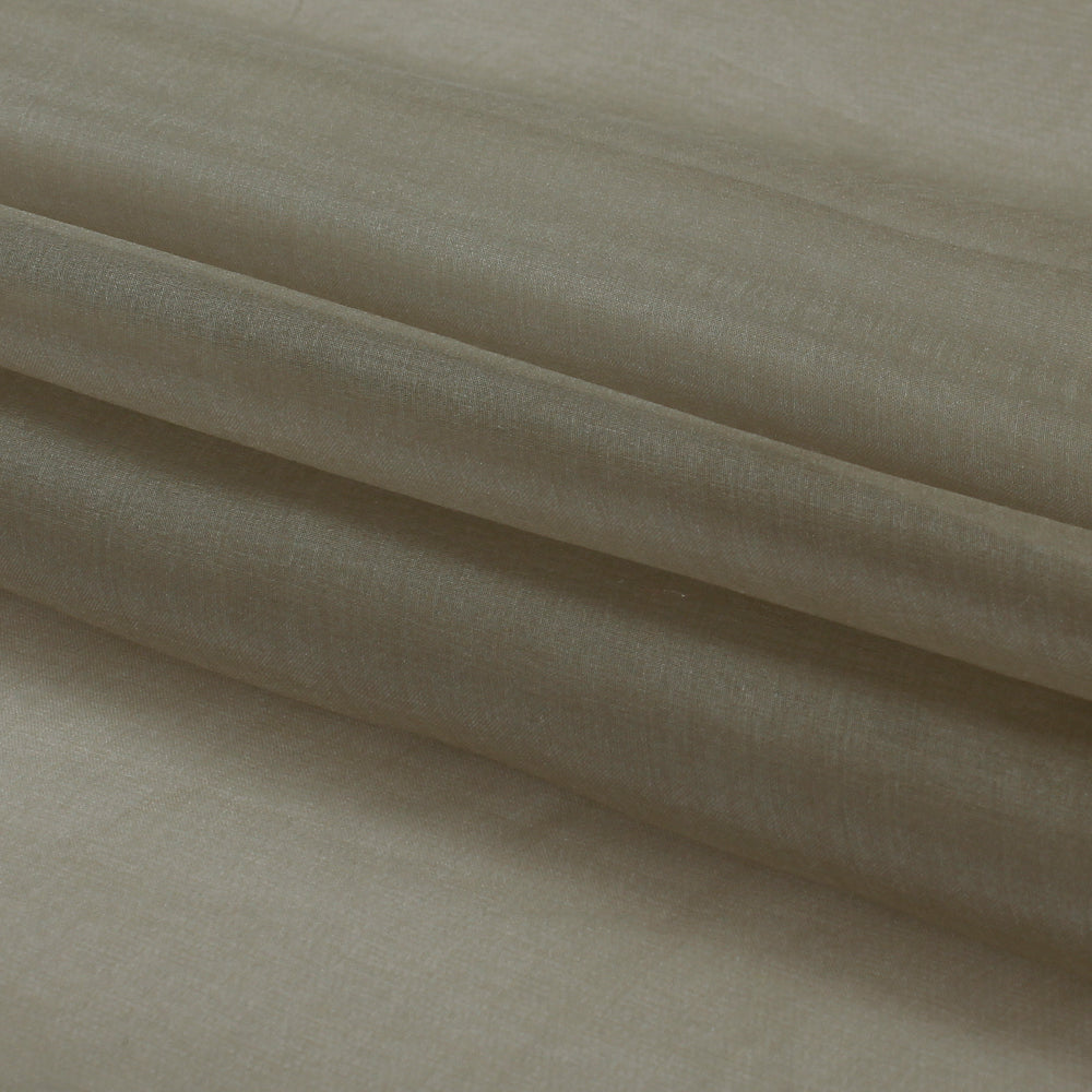 (Pre Cut 1.65 Mtr Piece) Olive Green Color Organza Silk Fabric