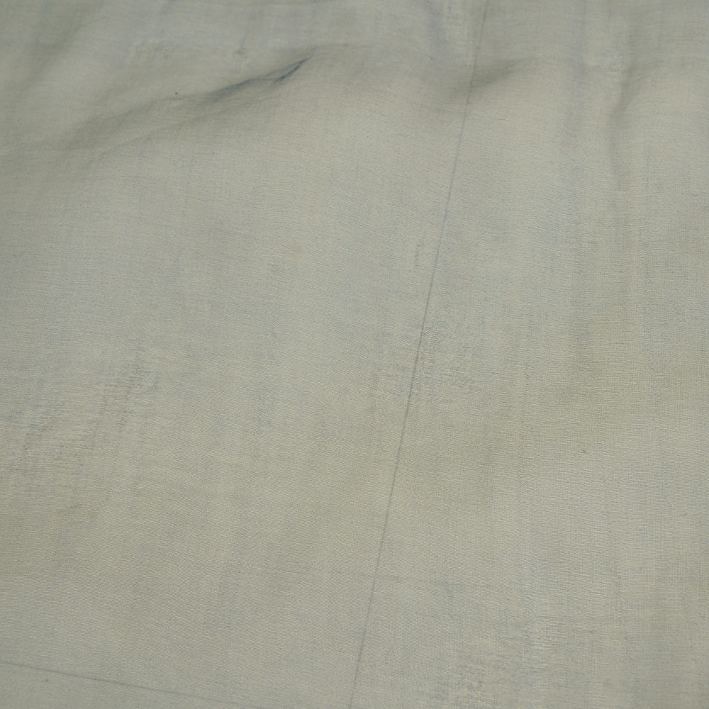 (Pre Cut 3.50 Mtr Piece) Blue Color Pure Organza Silk Fabric