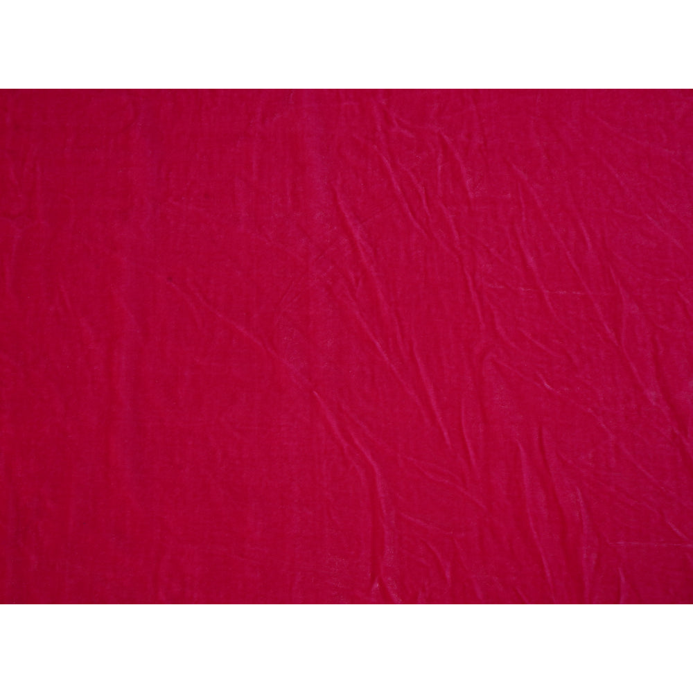 (Pre Cut 2 Mtr Piece) Pink Color Silk Viscose Velvet Fabric
