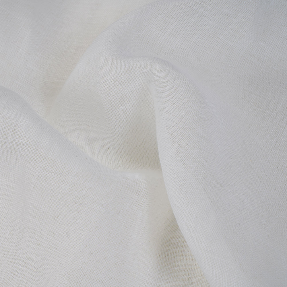 (Pre-Cut 1.50 Mtr ) White Color Gauze Linen Fabric