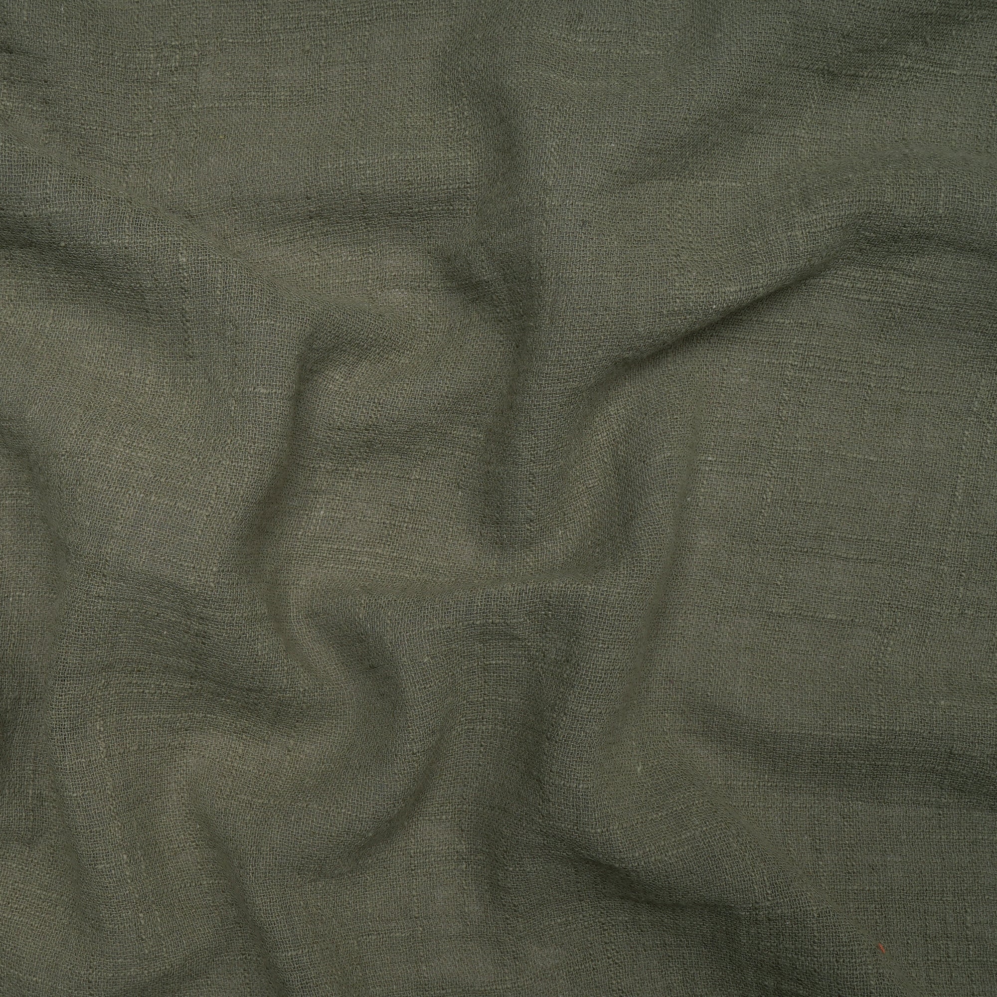 (Pre-Cut 0.50 Mtr ) Moss Color Mill Dyed Cotton Viscose Slub Fabric