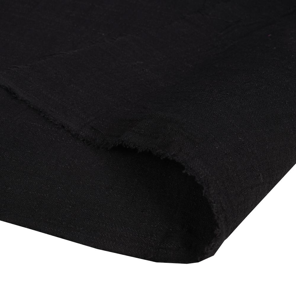 (Pre Cut 0.70 Mtr Piece) Black Color Cotton Matka Fabric