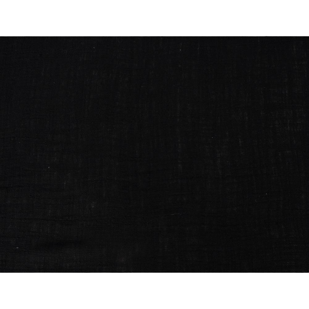 (Pre Cut 0.70 Mtr Piece) Black Color Cotton Matka Fabric