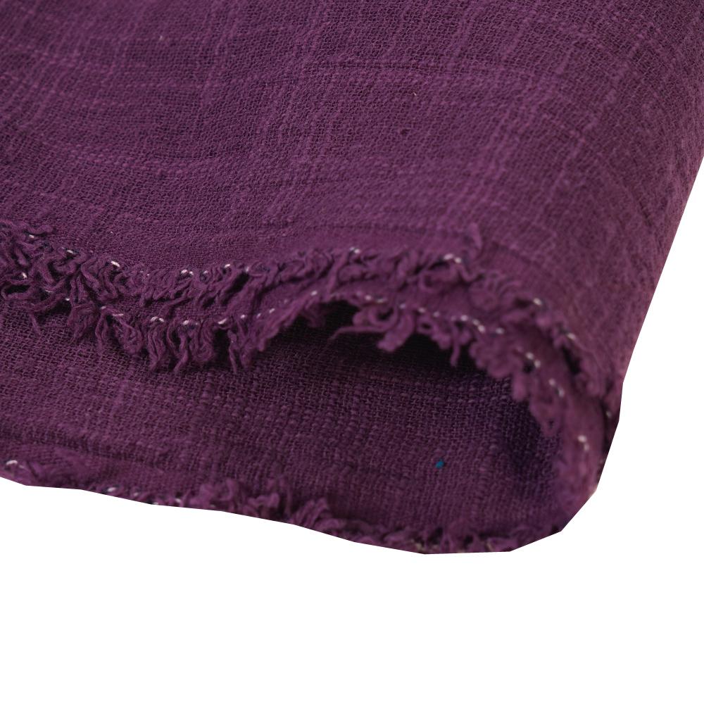 (Pre Cut 0.75 Mtr Piece) Purple Color Cotton Matka Fabric