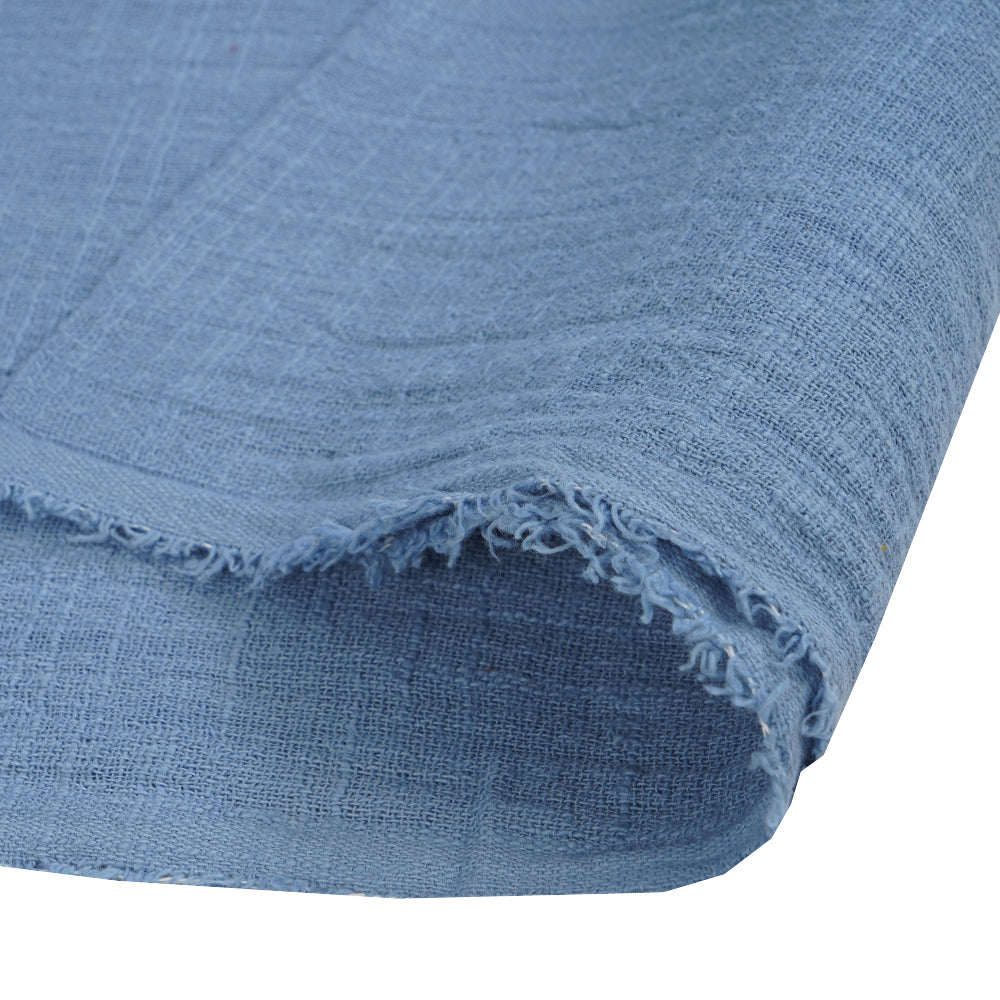 (Pre Cut 0.75 Mtr Piece) Baby Blue Color Cotton Matka Fabric