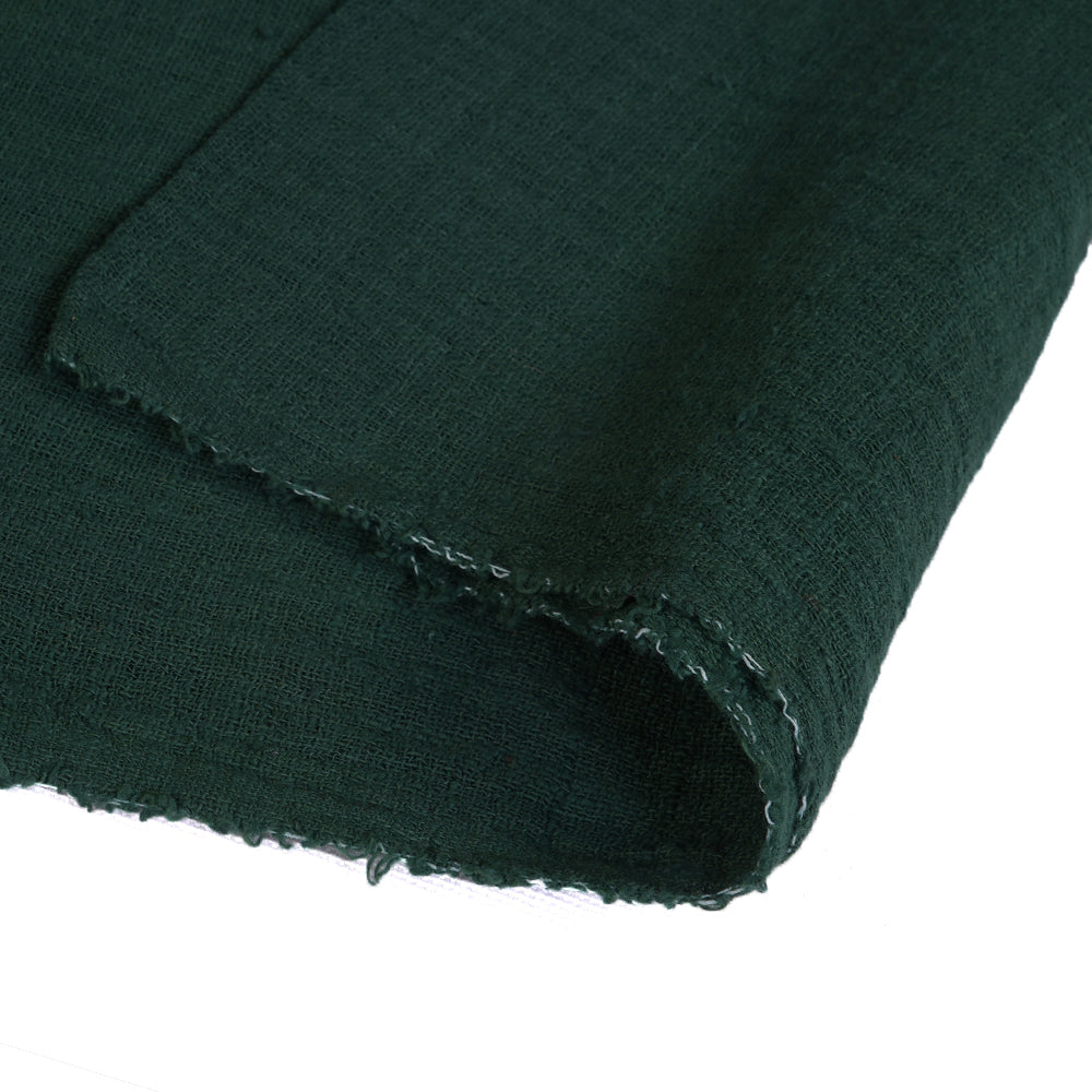 (Pre Cut 0.95 Mtr Piece) Emerald Color Cotton Matka Fabric