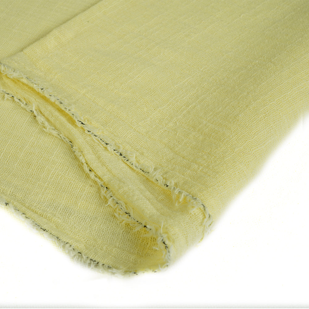 (Pre Cut 1.30 Mtr Piece) Yellow Color Cotton Matka Fabric
