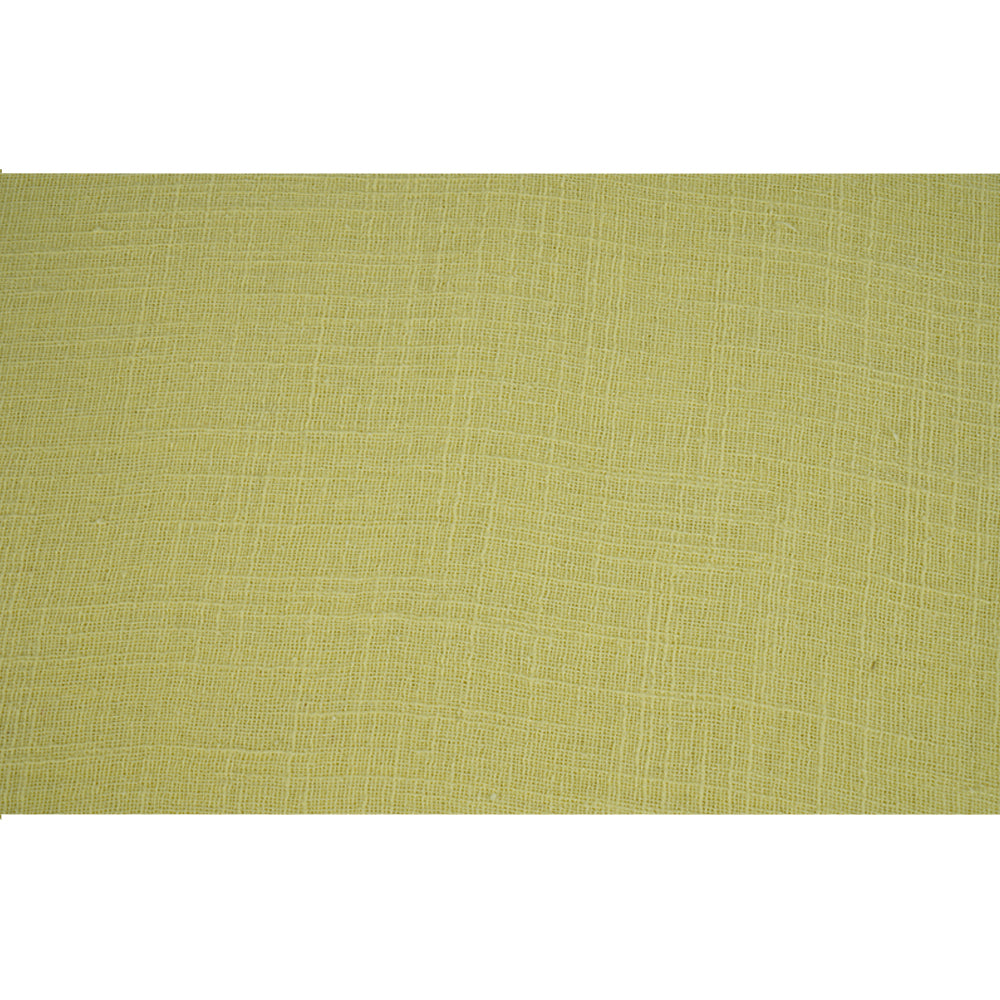 (Pre Cut 1.30 Mtr Piece) Yellow Color Cotton Matka Fabric