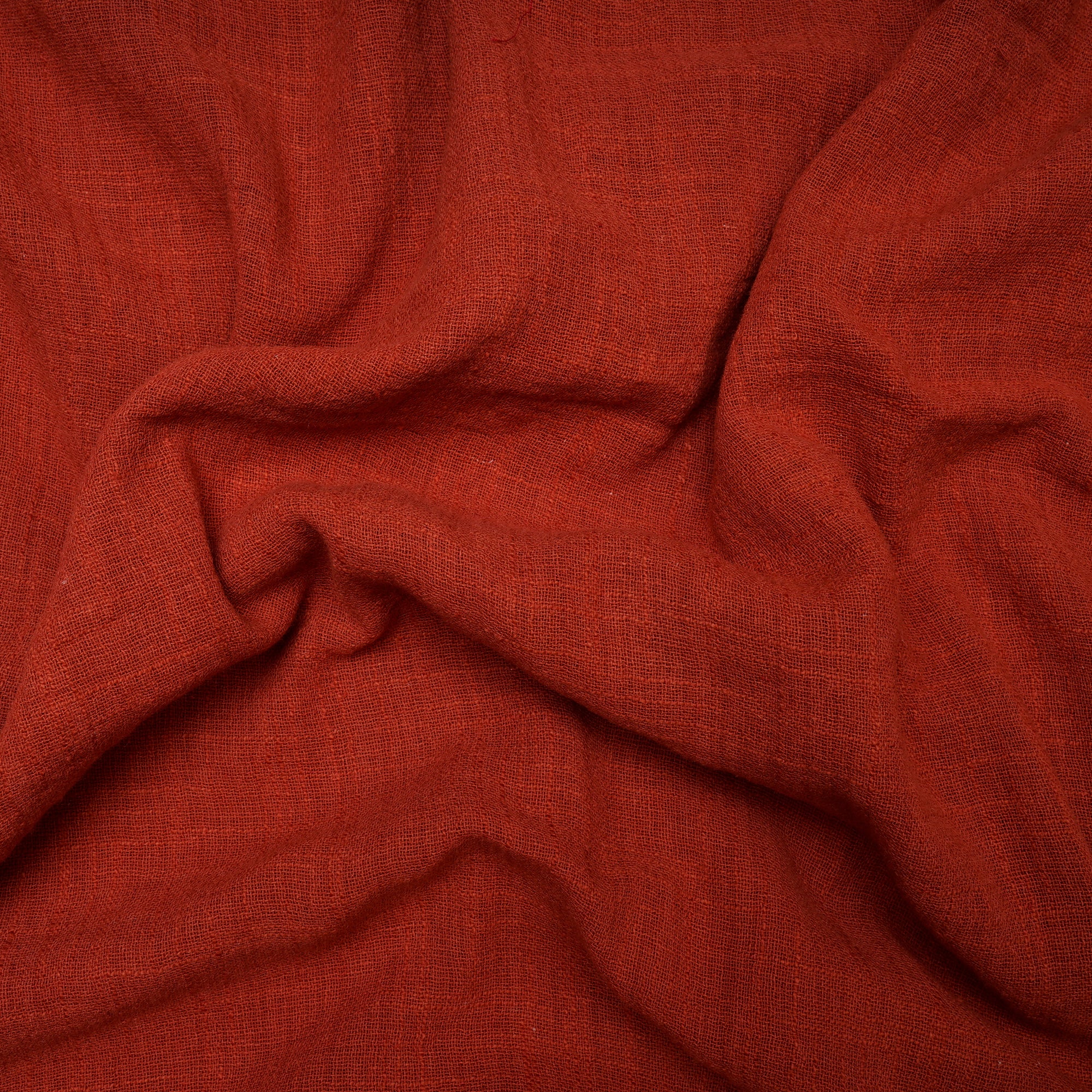 (Pre Cut 2.70 Mtr )Brown Color Mill Dyed Cotton Viscose Slub Fabric