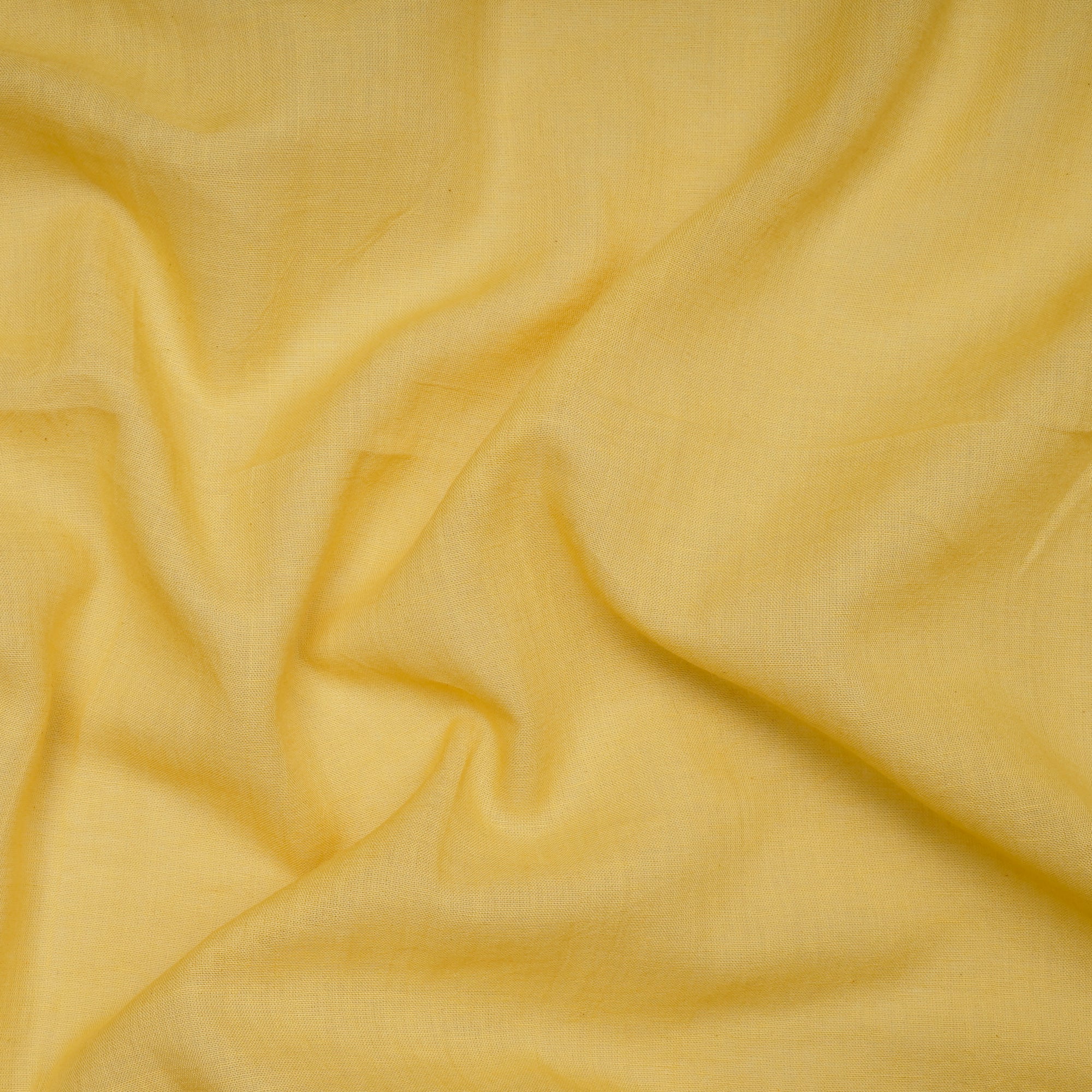 (Pre-Cut 0.70 Mtr) Yellow Color Premium Cotton Voile Fabric