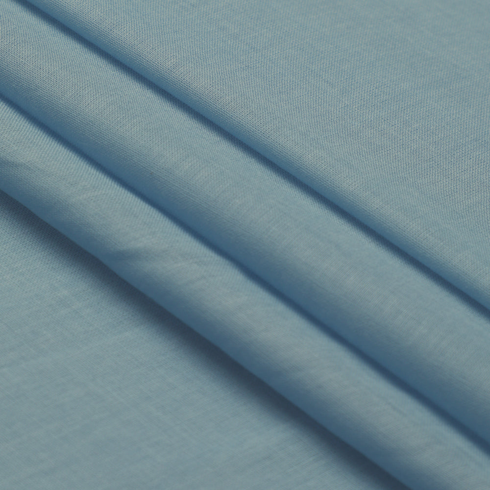 (Pre-Cut 1 Mtr ) Steel Blue Color Premium Cotton Voile Fabric