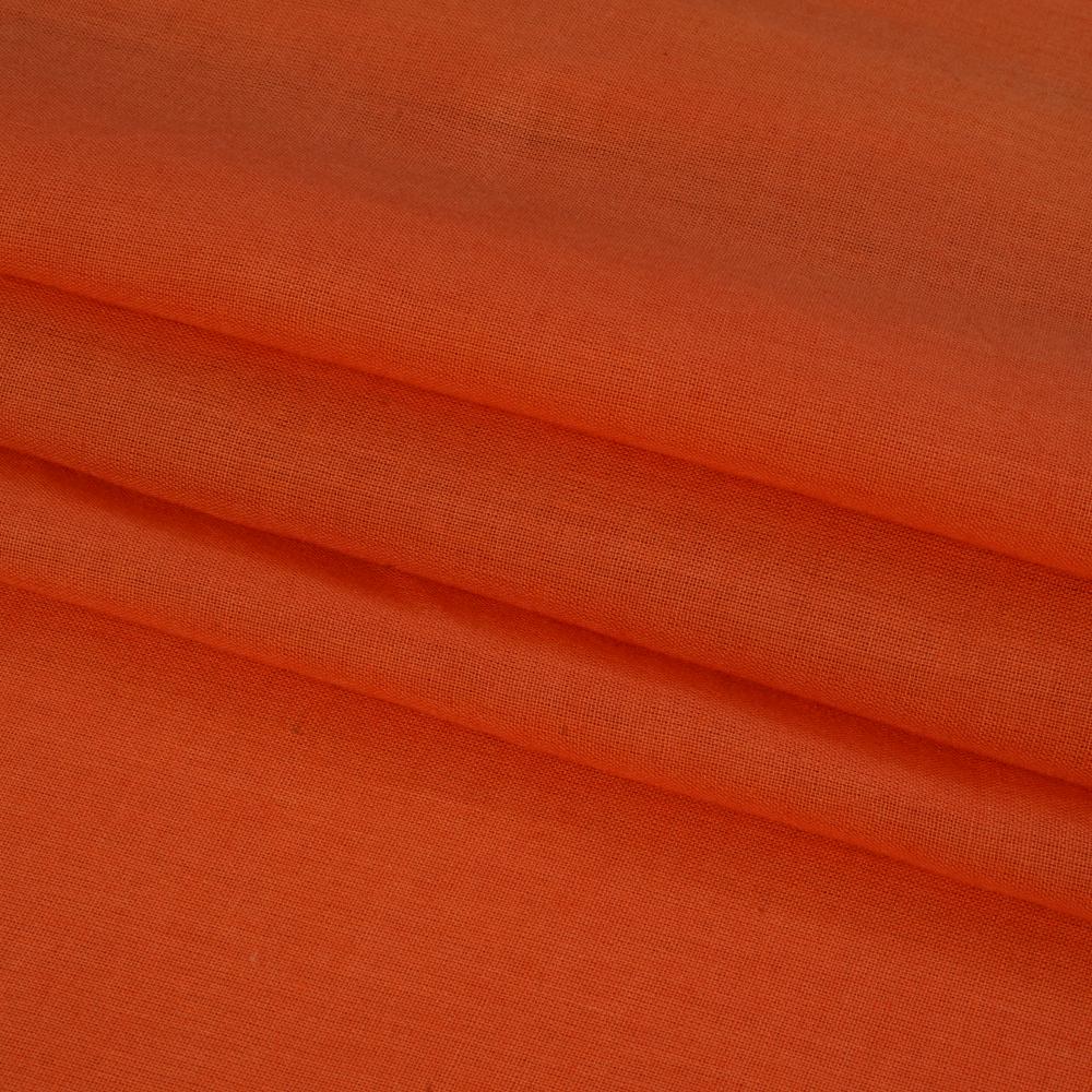 (Pre Cut 1.50 Mtr Piece) Carrot Color Cotton Mulmul Fabric