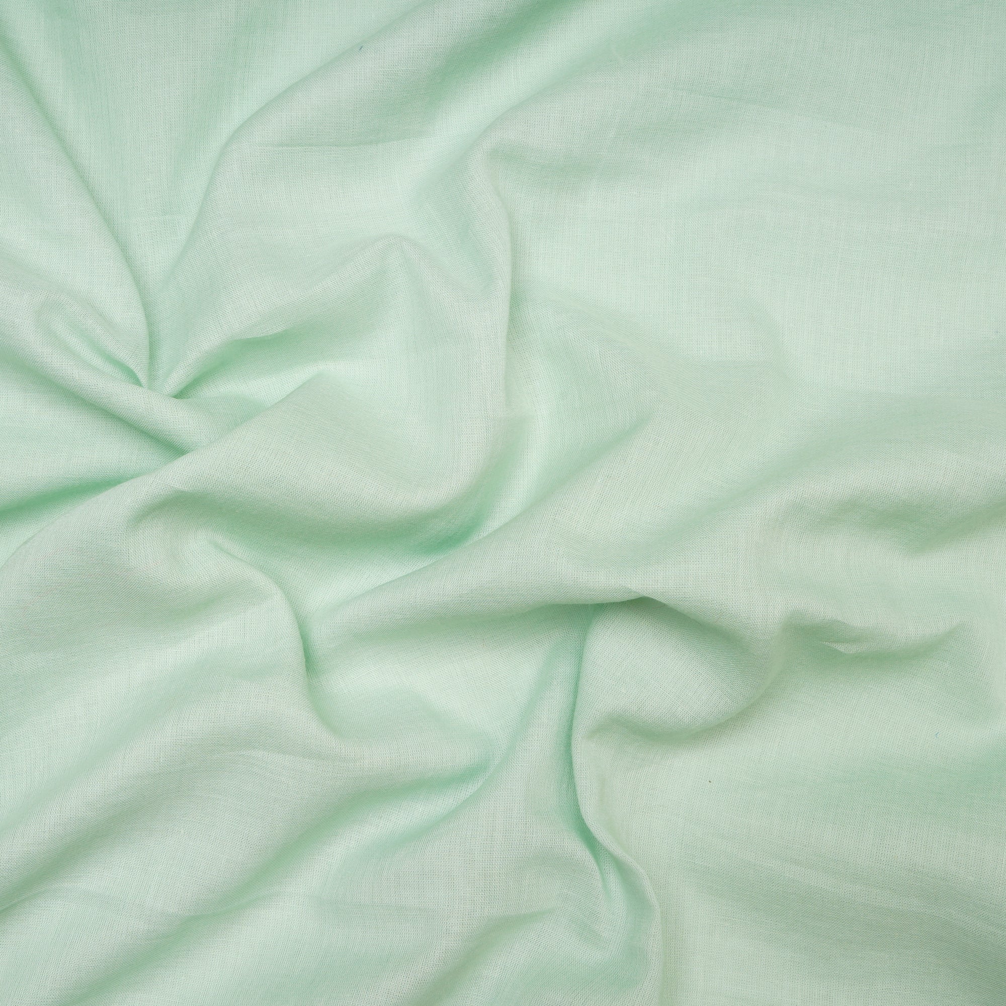 (Pre Cut 1.95 Mtr )Mint Green Color Cotton Mulmul Fabric