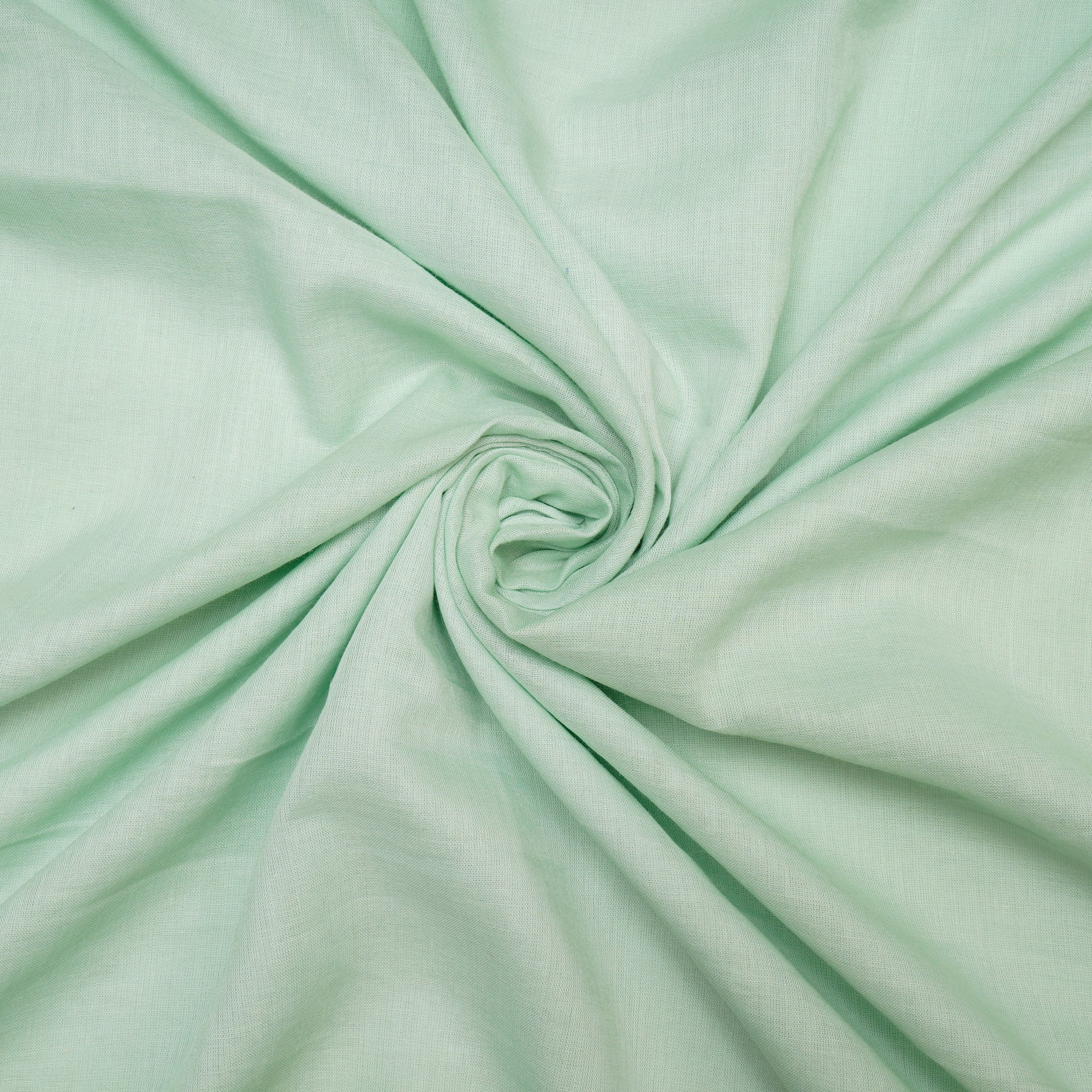 (Pre Cut 1.95 Mtr )Mint Green Color Cotton Mulmul Fabric