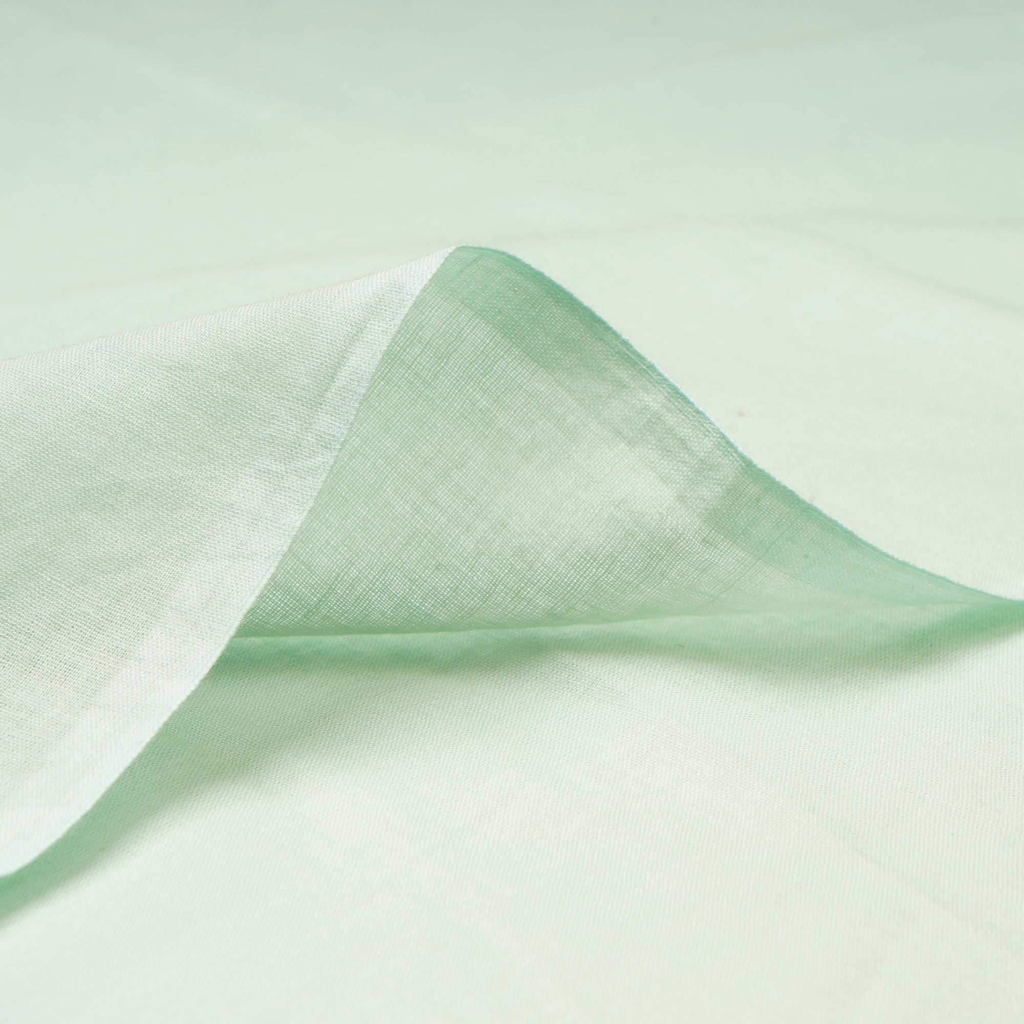 (Pre Cut 1.95 Mtr )Mint Green Color Cotton Mulmul Fabric