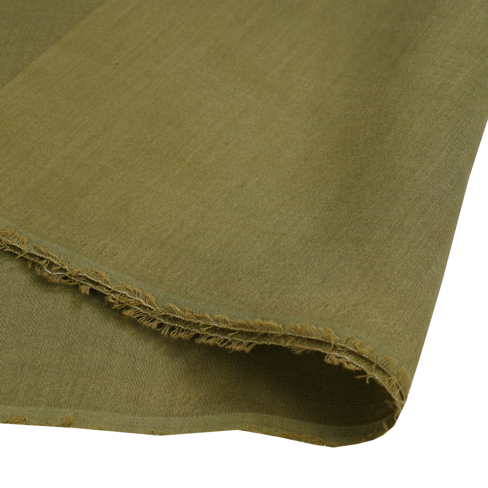 (Pre Cut Pre-Cut Fabrics>>Cut Piece Upto 1 Metre) Olive Color Rapier Chanderi Fabric