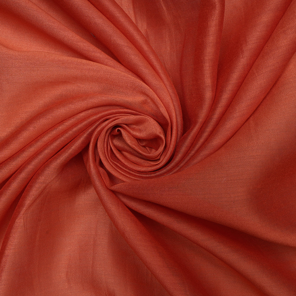 (Pre-Cut 1.10 Mtr) Orange Color Rapier Chanderi Fabric