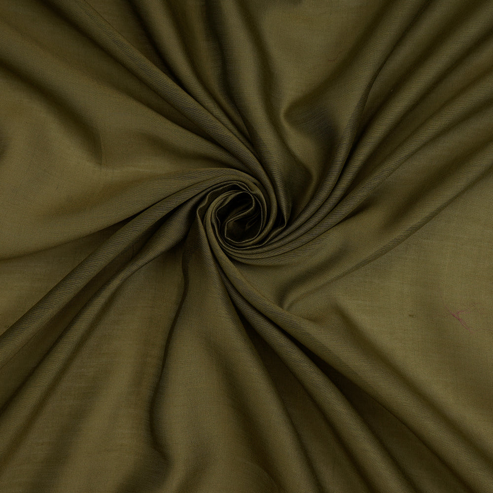 (Pre-Cut 1.10 Mtr ) Olive Color Rapier Chanderi Fabric
