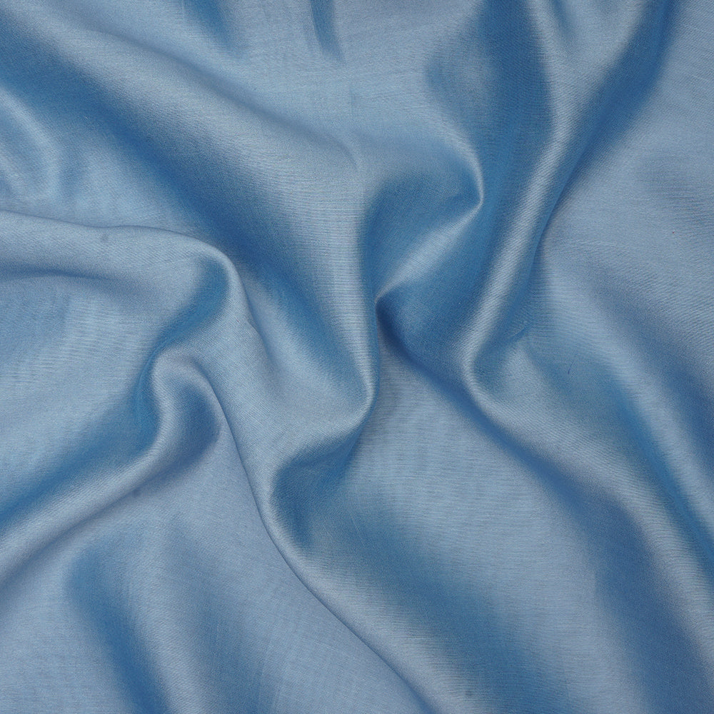 (Pre-Cut 2.40 Mtr) Ice Blue Color Rapier Chanderi Fabric