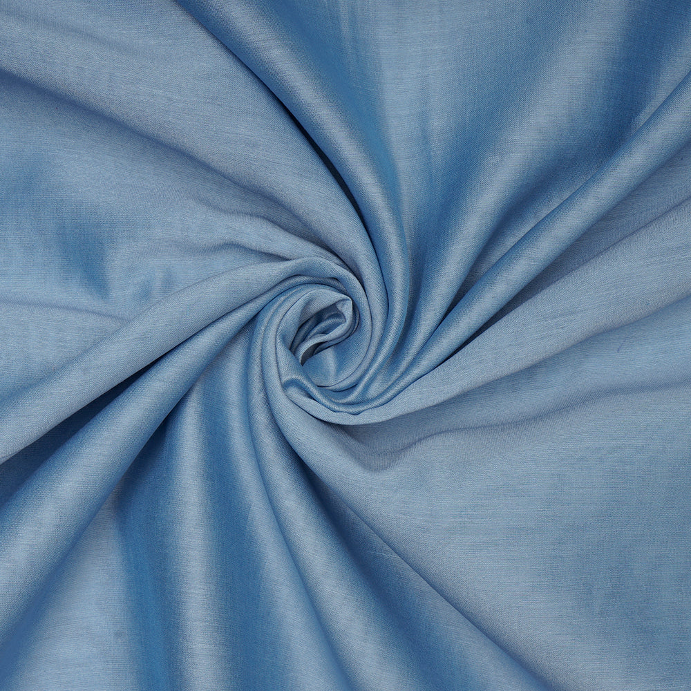 (Pre-Cut 2.40 Mtr) Ice Blue Color Rapier Chanderi Fabric
