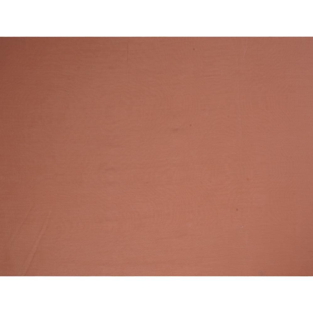 (Pre Cut 2.40 Mtr Piece) Peach Color Rapier Chanderi Fabric
