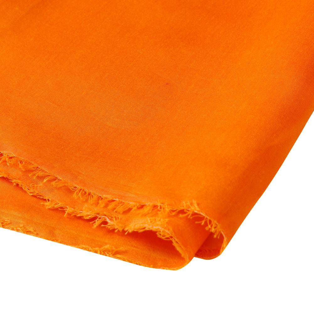 (Pre Cut 2.50 Mtr Piece) Orange Color Rapier Chanderi Fabric