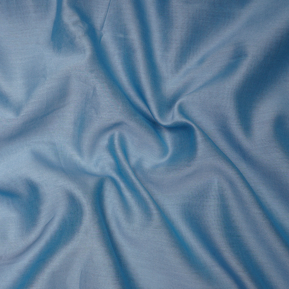 (Pre-Cut 2.75 Mtr) Ice Blue Color Rapier Chanderi Fabric