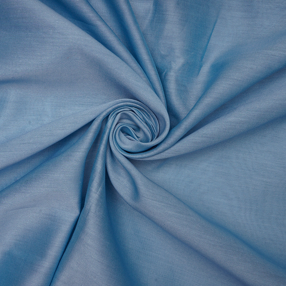 (Pre-Cut 2.75 Mtr) Ice Blue Color Rapier Chanderi Fabric